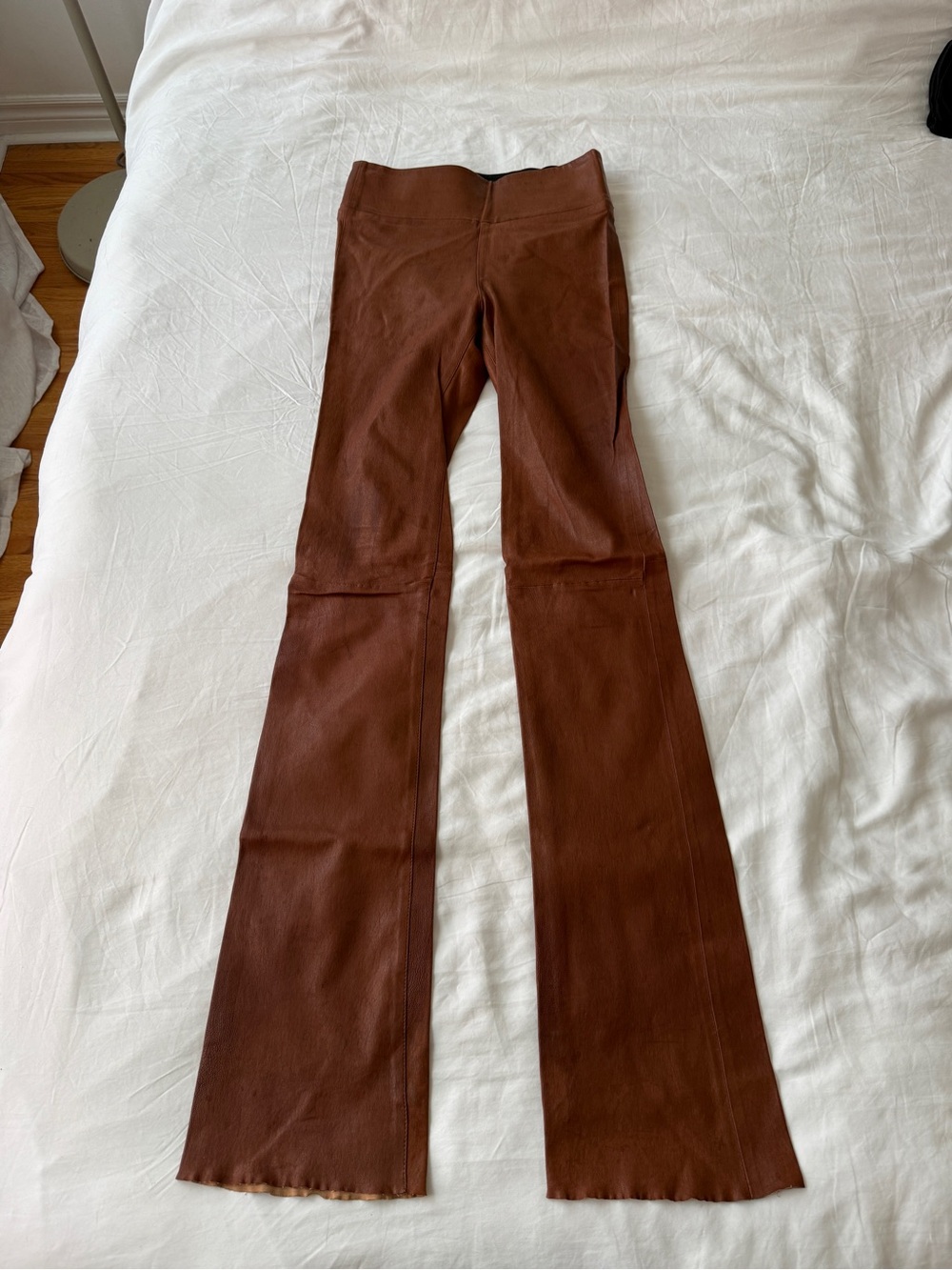 SPRWMN Lamb Leather High-Waisted Flared Pants XS
